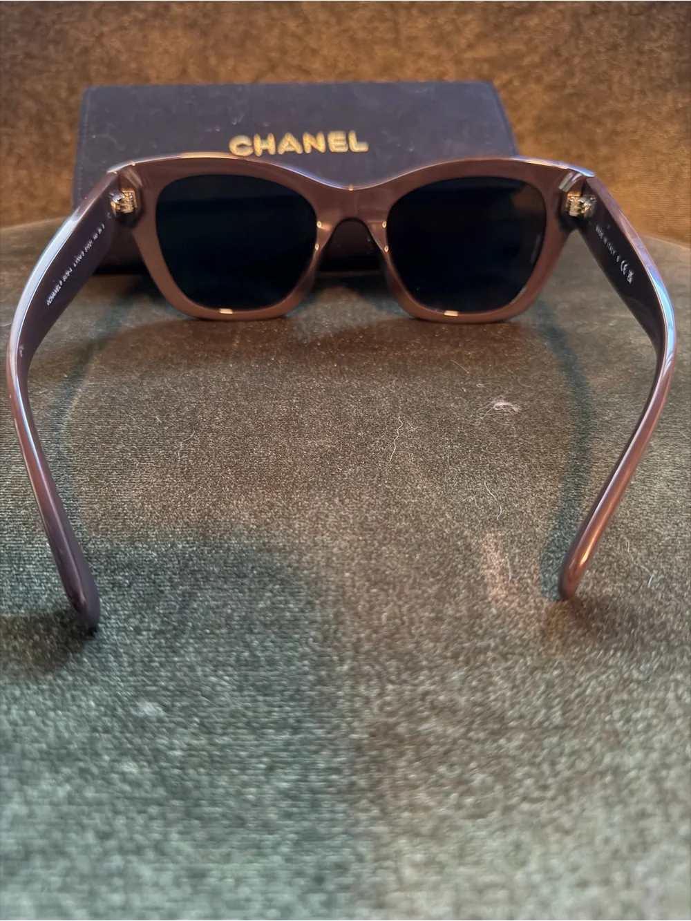 CHANEL Brown Frame Sunglasses with Black Lenses